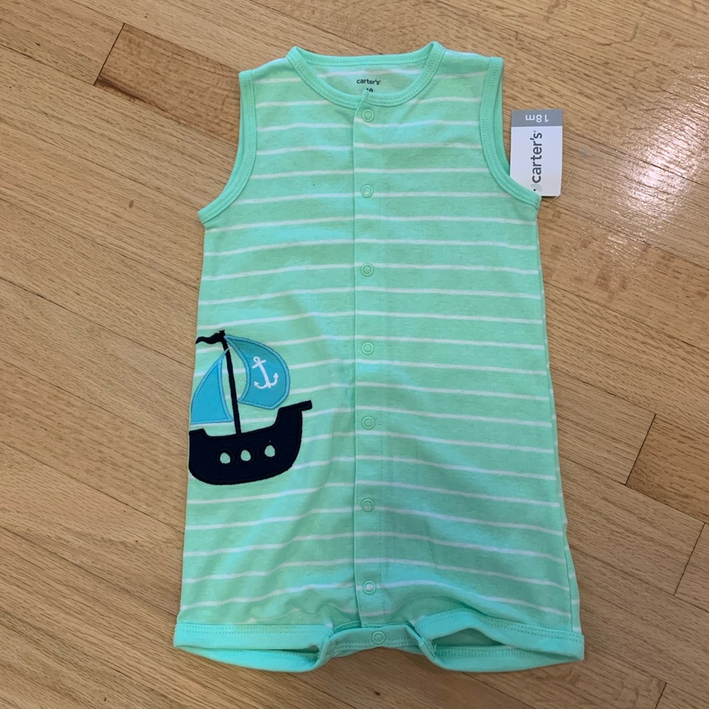 Adorable Carters Romper. Lime Green. NWT! ☀️